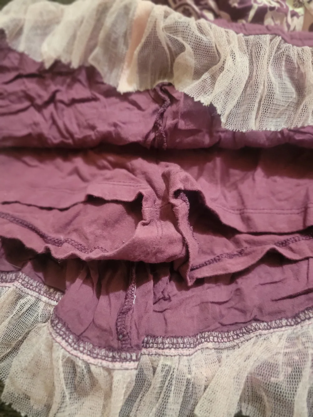 Limited Too Purple Floral Tulle Skort with Pink Trim